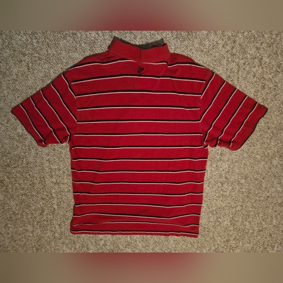 St. John's University Red Storm Red w/ Stripe Polo Shirt Size Medium Ashworth - Picture 12 of 13
